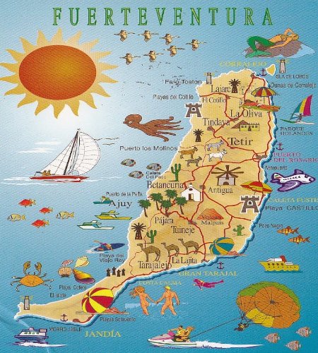 mapa de situacion de fuerteventura en las islas Canarias