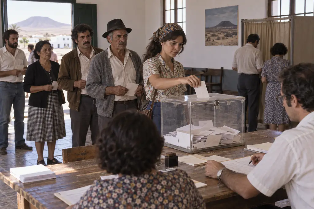 Recreación de una votación democrática en Fuerteventura a finales de los años setenta