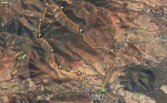 mapa ruta en fuerteventura del Tiscamanita-Gran Montanon 